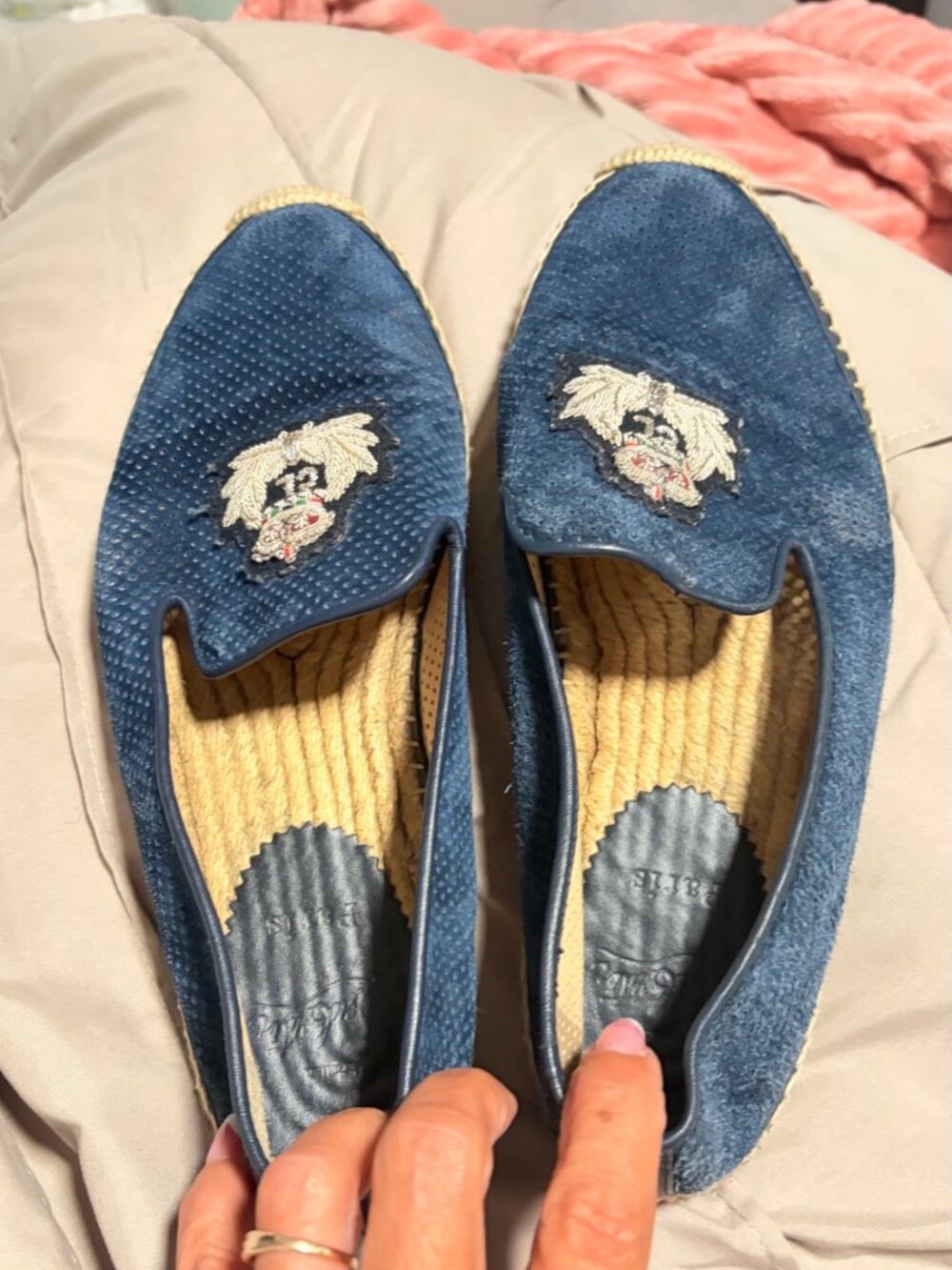 Christian Louboutin Blue Denim Espadrille Slip-On Shoes Women’s 9